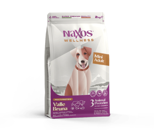 Naxos Adult Mini Valle Bruna корм для маленьких дорослих собак з яловичиною, бізоном, ягням